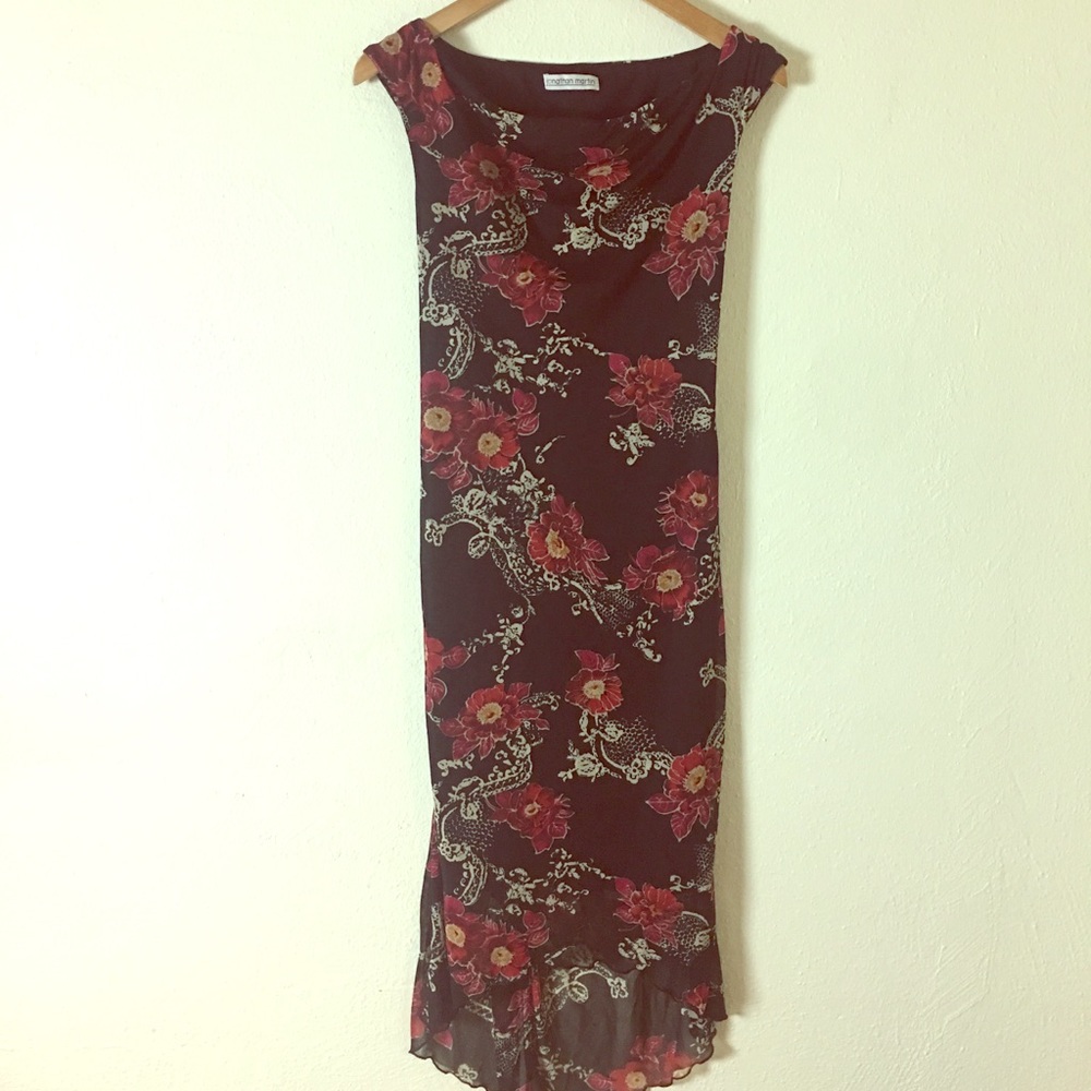3 for $30- Vtg 1990s Floral Fitted Summer Dress